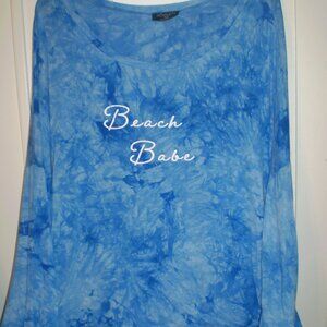 SCARLETT BLUE TIE DYE BEACHY TOP SZ 1X